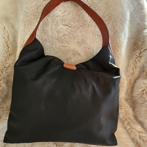 Big DOONEY & BOURKE Black Nylon Bag Purse Sachtel 🌟 4 New Satin Twillys - Picture 3 of 9